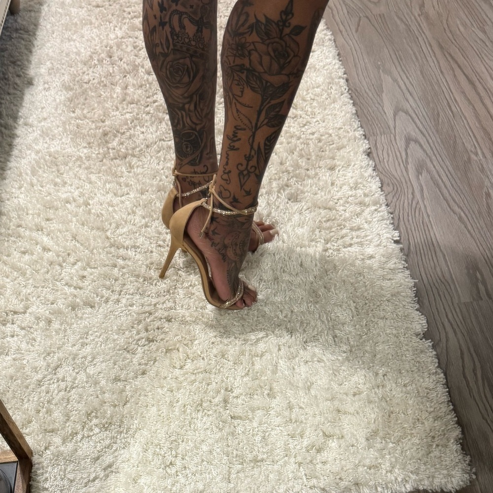 Express Gold Rhinestone Sandals - Picture 14 of 16